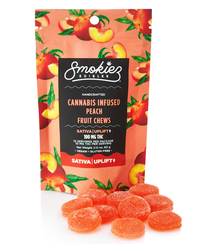 Photograph of product: Peach Oui'd Fruit Chews 100mg