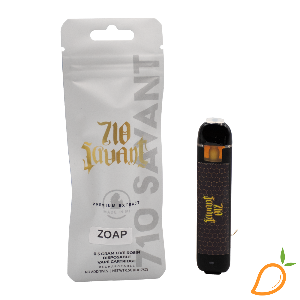 Photograph of product: 0.5g Zoap Live Rosin Disposable Vape 710 Savant