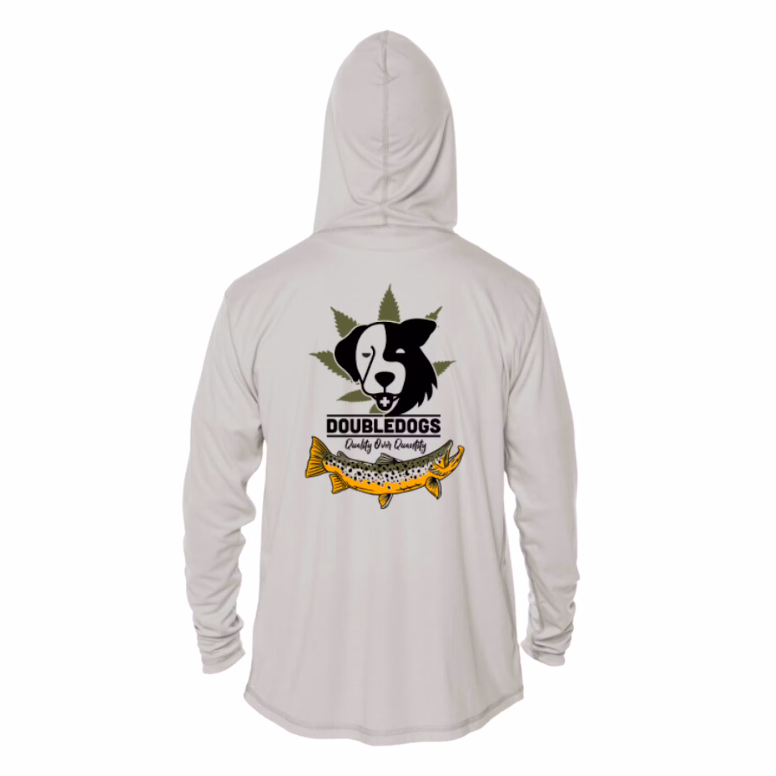 Photograph of product: Hooded Light Gray Trout DD Shirt- XL