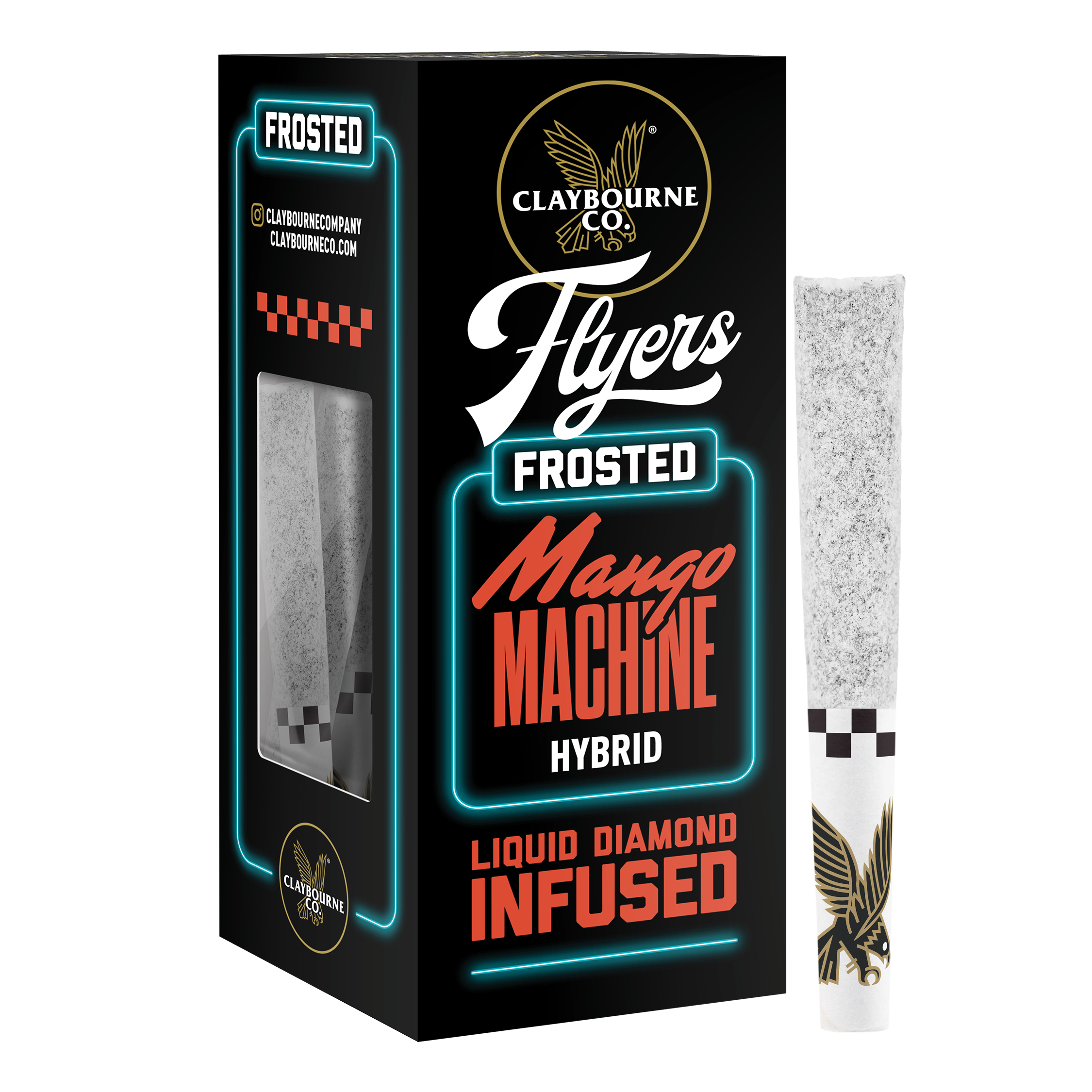 Photograph of product: Claybourne Co. Flyers Frosted Mango Machine (H) Infused Multipack 0.5g 3pk