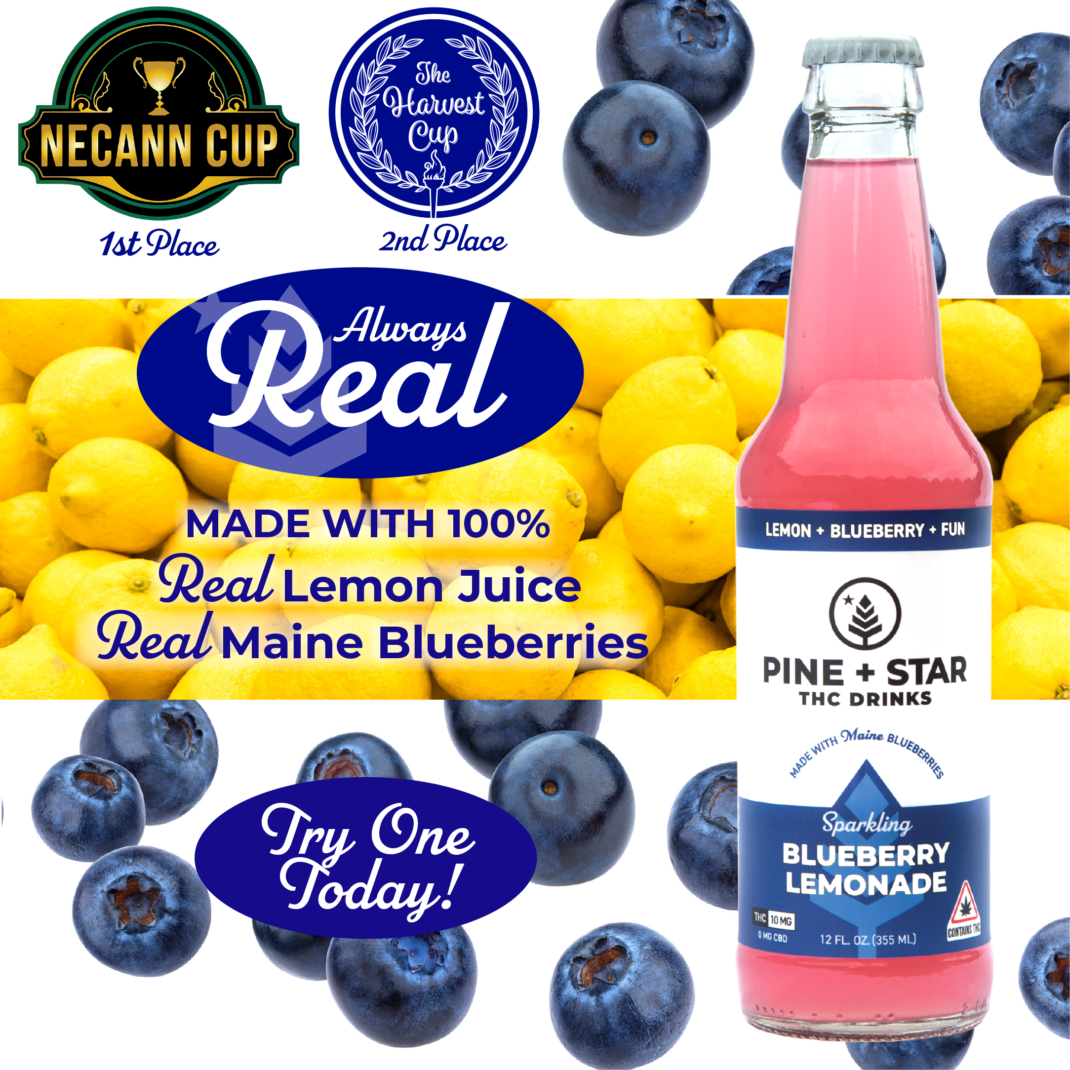 Photograph of product: Pine and Star Blueberry Lemonade 10mg