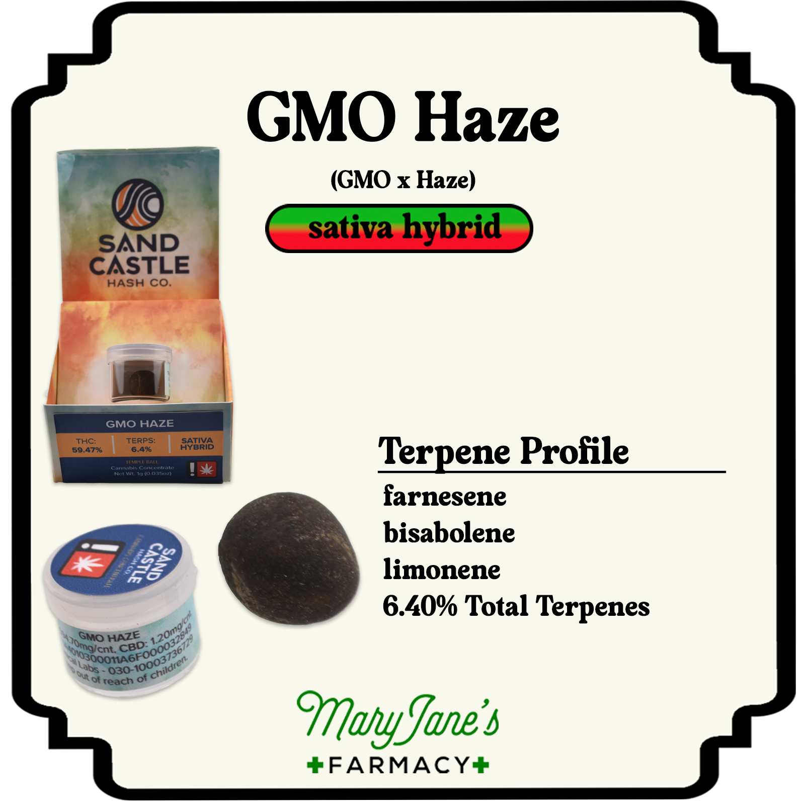 Photograph of product: GMO Haze au chocolat Temple Ball | 1g
