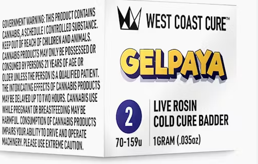 Photograph of product: WEST COAST CURE - WCC TIER 2 ROSIN COLD CURE BADDER - GELPAYA