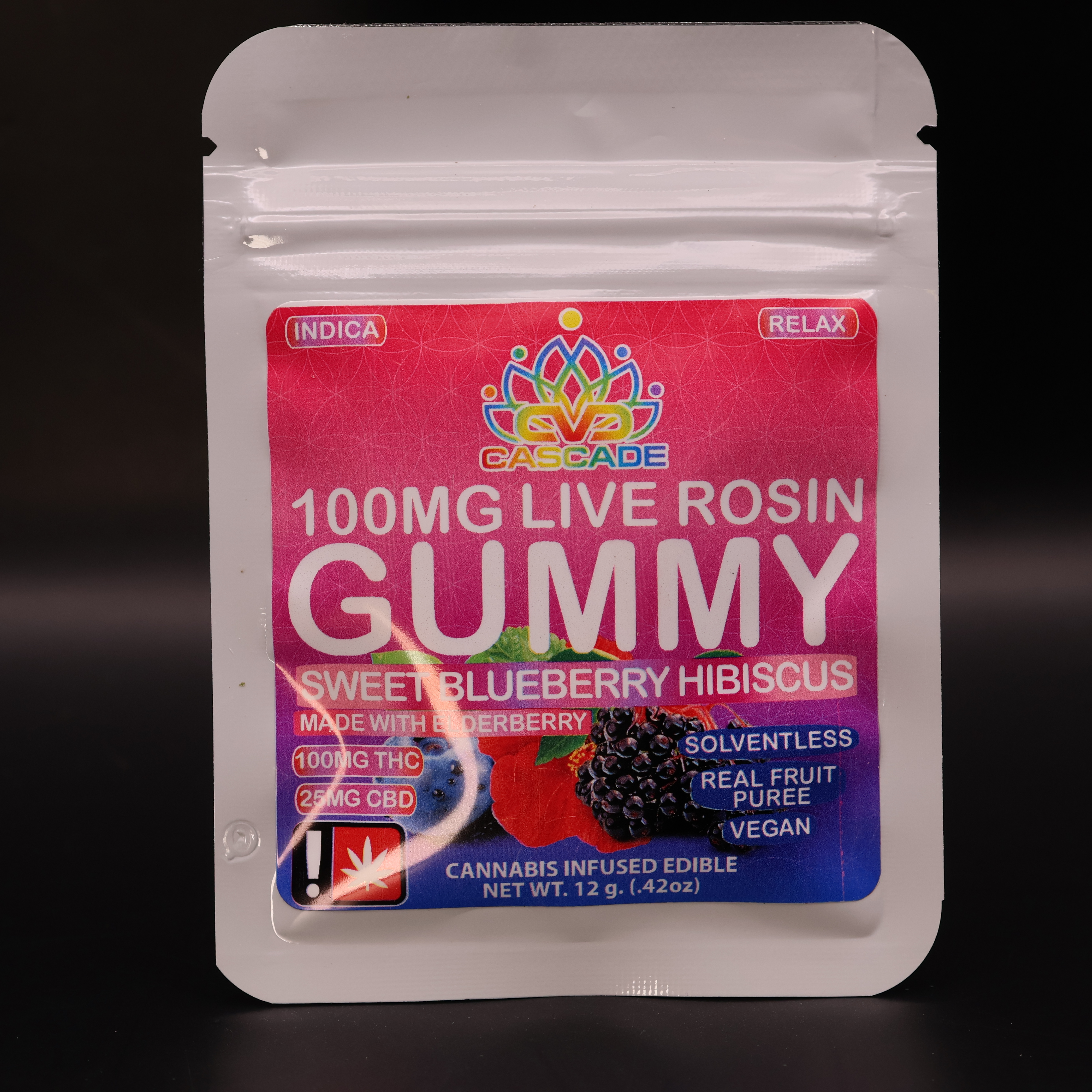 Photograph of product: Sweet Blueberry Hibiscus 4:1 100mg Gummy (CVC)