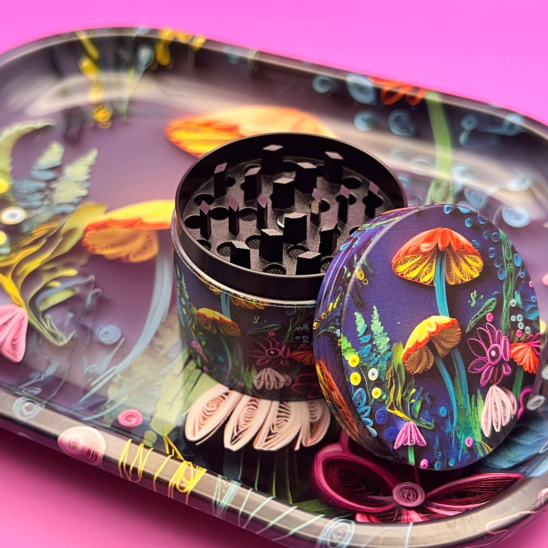 Photograph of product: 2-Piece Rolling Tray & Grinder Set