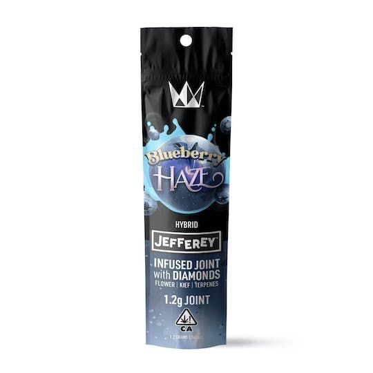 Photograph of product: 2. West Coast Cure 1.2g Diamond Infused Jefferey Pre Rolls - Blueberry Haze (H) - 