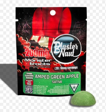 Photograph of product: Blaster Naut - Amped Green Apple 200mg (Single Gummy)
