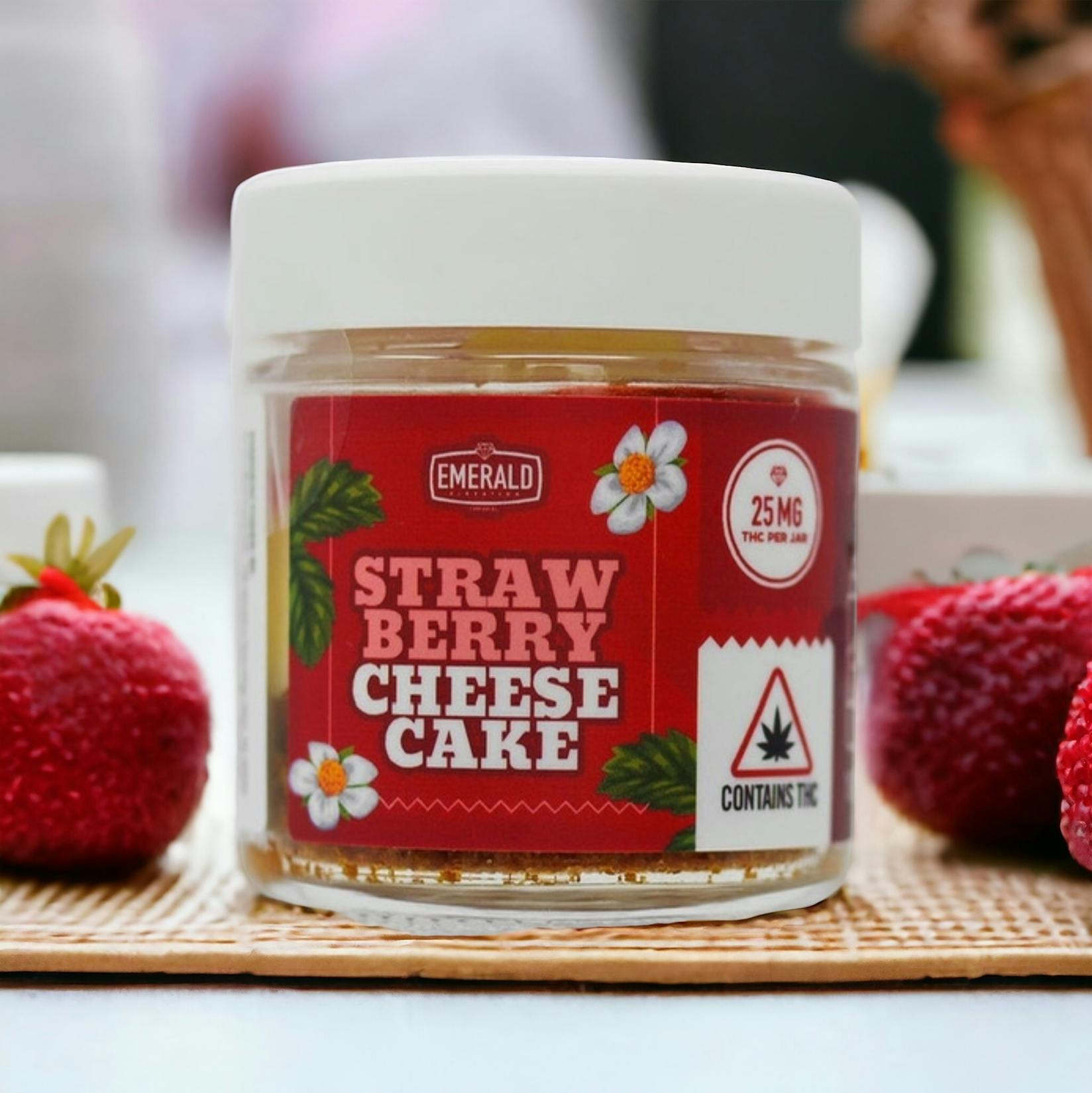 Photograph of product: Emerald Elevation: 25mg RSO Mini Strawberry Cheesecake