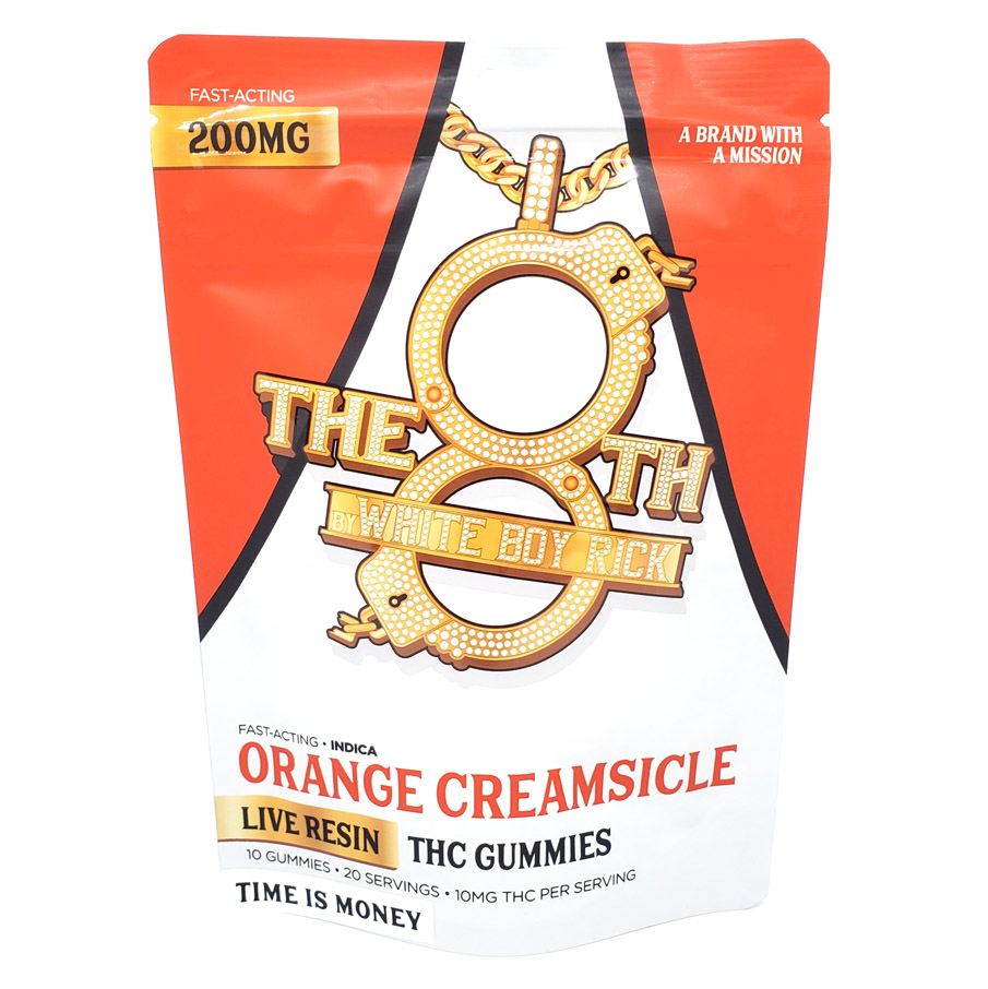 Photograph of product: The 8th By White Boy Rick Orange Creamsicle Fast-Acting Live Resin Gummies 200mg Rec