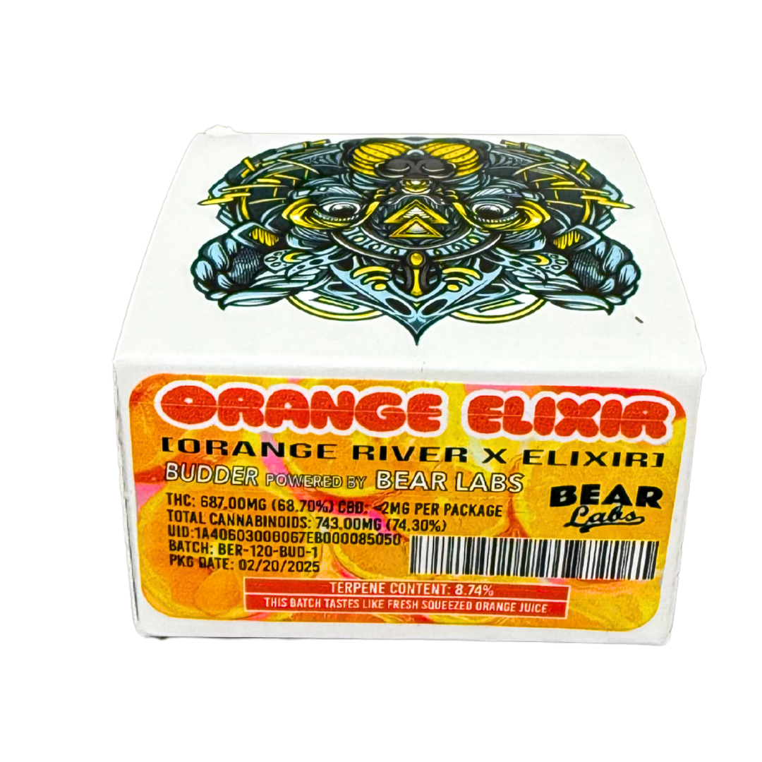 Photograph of product: ORANGE ELIXIR LIVE RESIN BUDDER