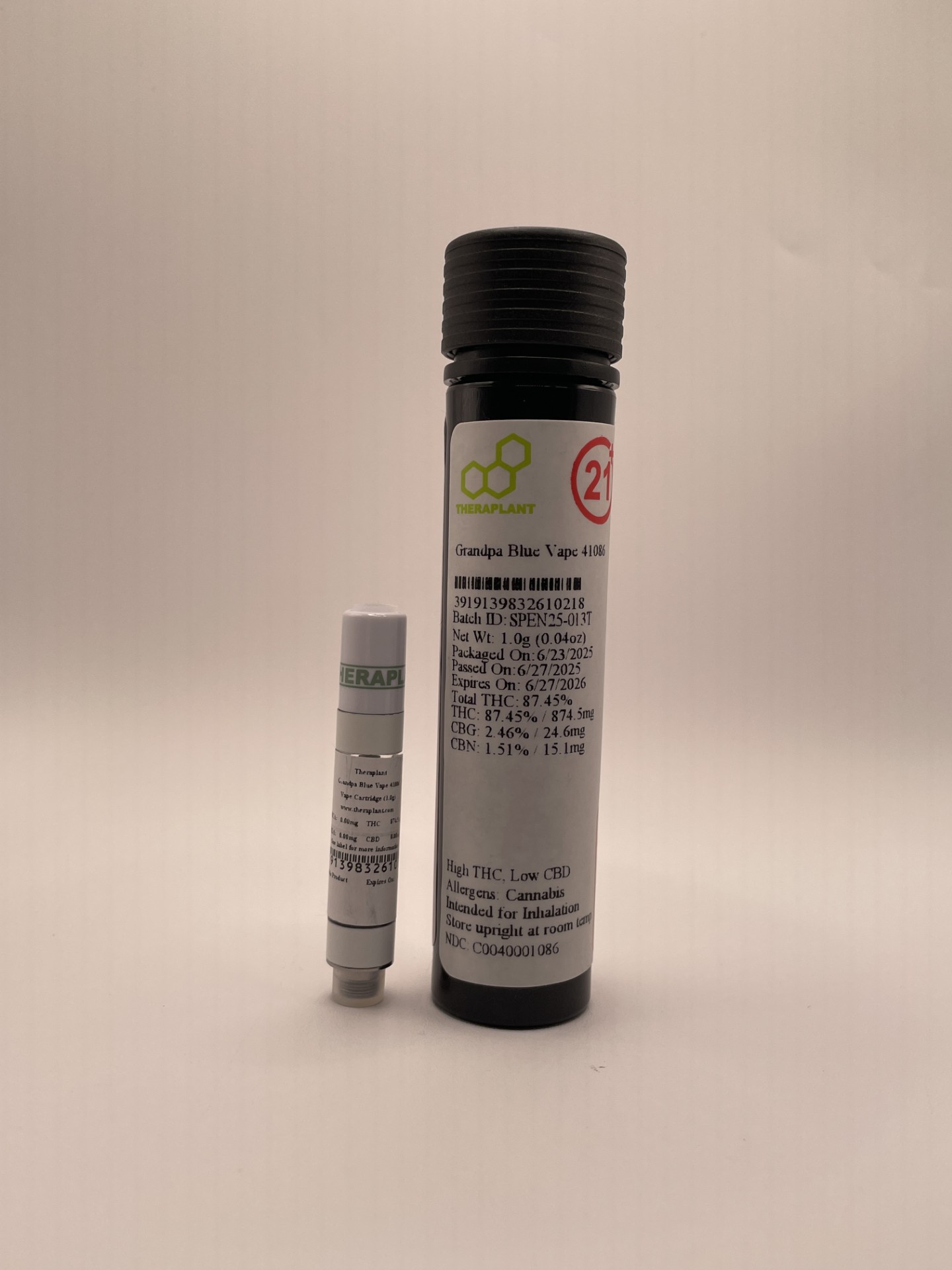 Photograph of product: Grandpa Blue |  1g Vape Cartridge ( S ) | 41086 | Theraplant