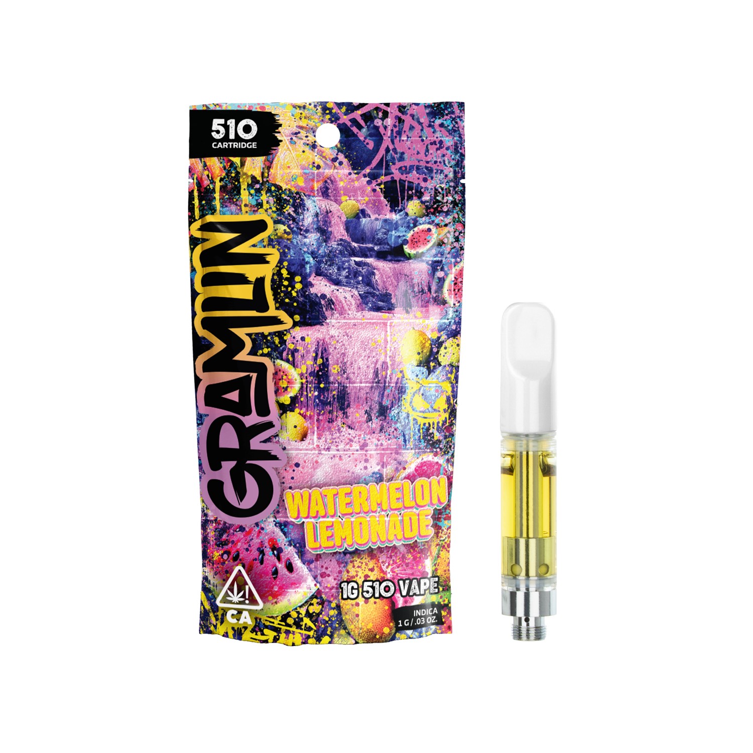 Photograph of product: GRAMLIN 510 VAPE CARTRIDGE - WATERMELON LEMONADE 1G
