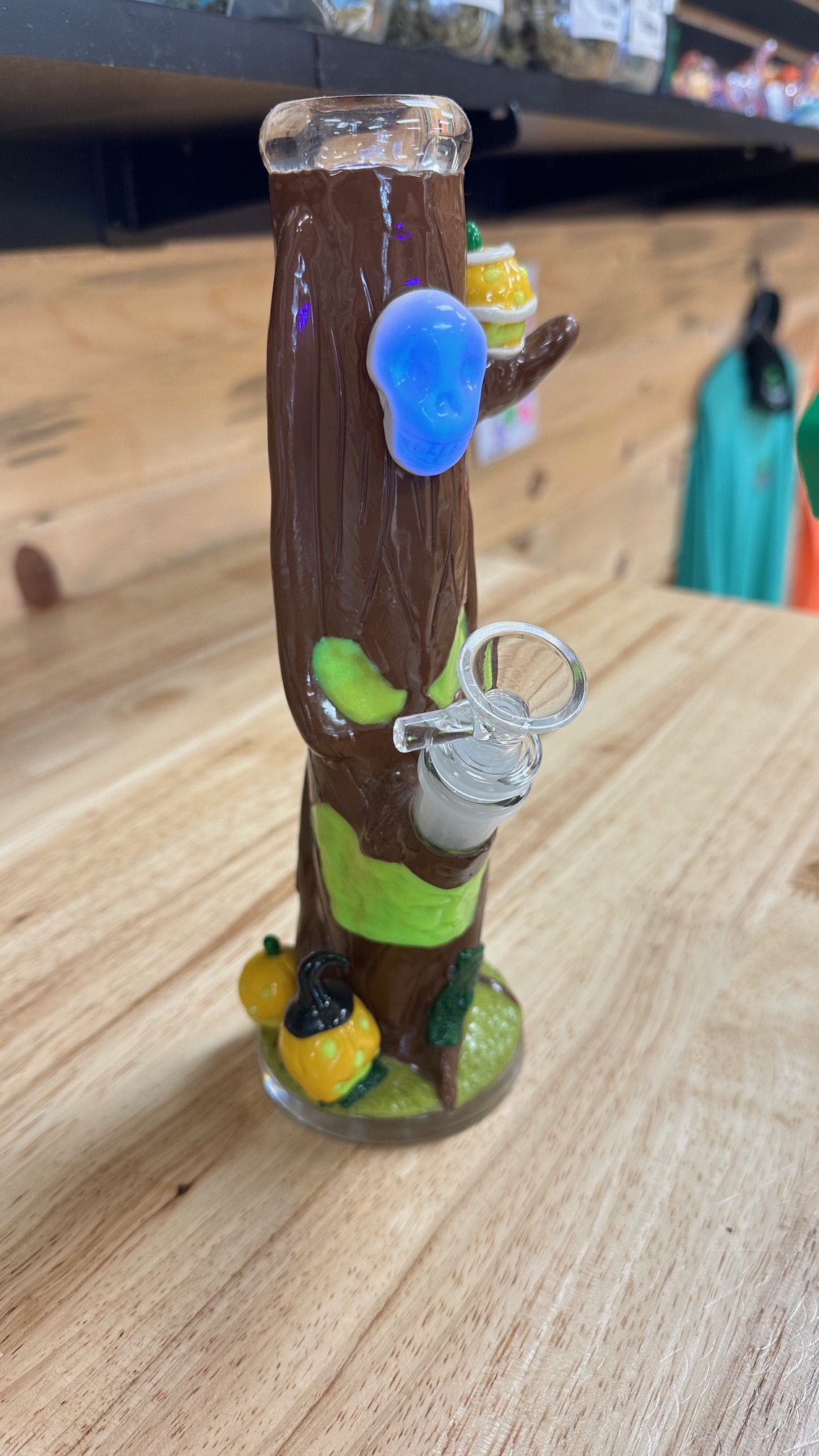 Photograph of product: Bong - 10" Haunted Woods Straight Bong  Glow In The Dark