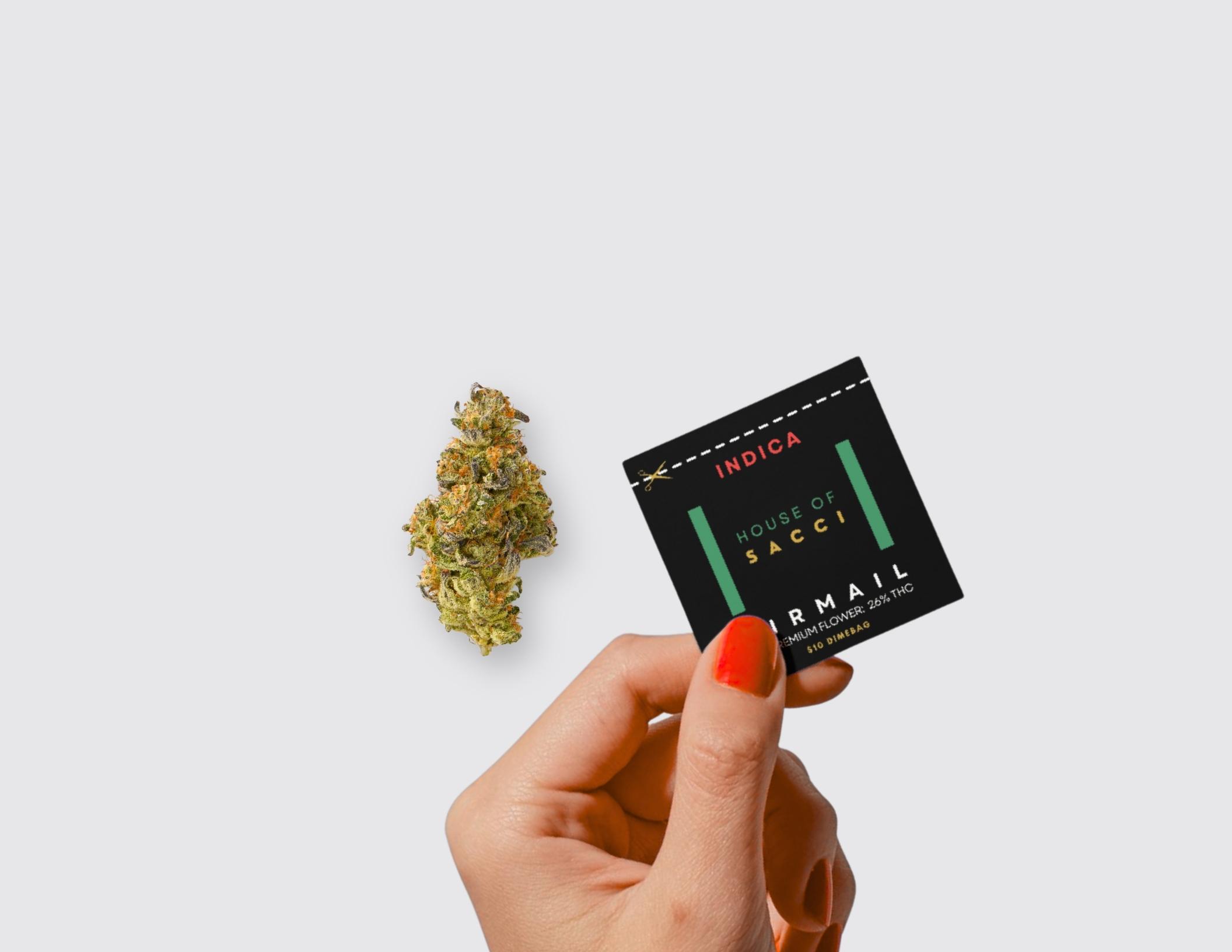 Photograph of product: House of Sacci | Airmail | Flower (dime bag) | Oui'd - .7g