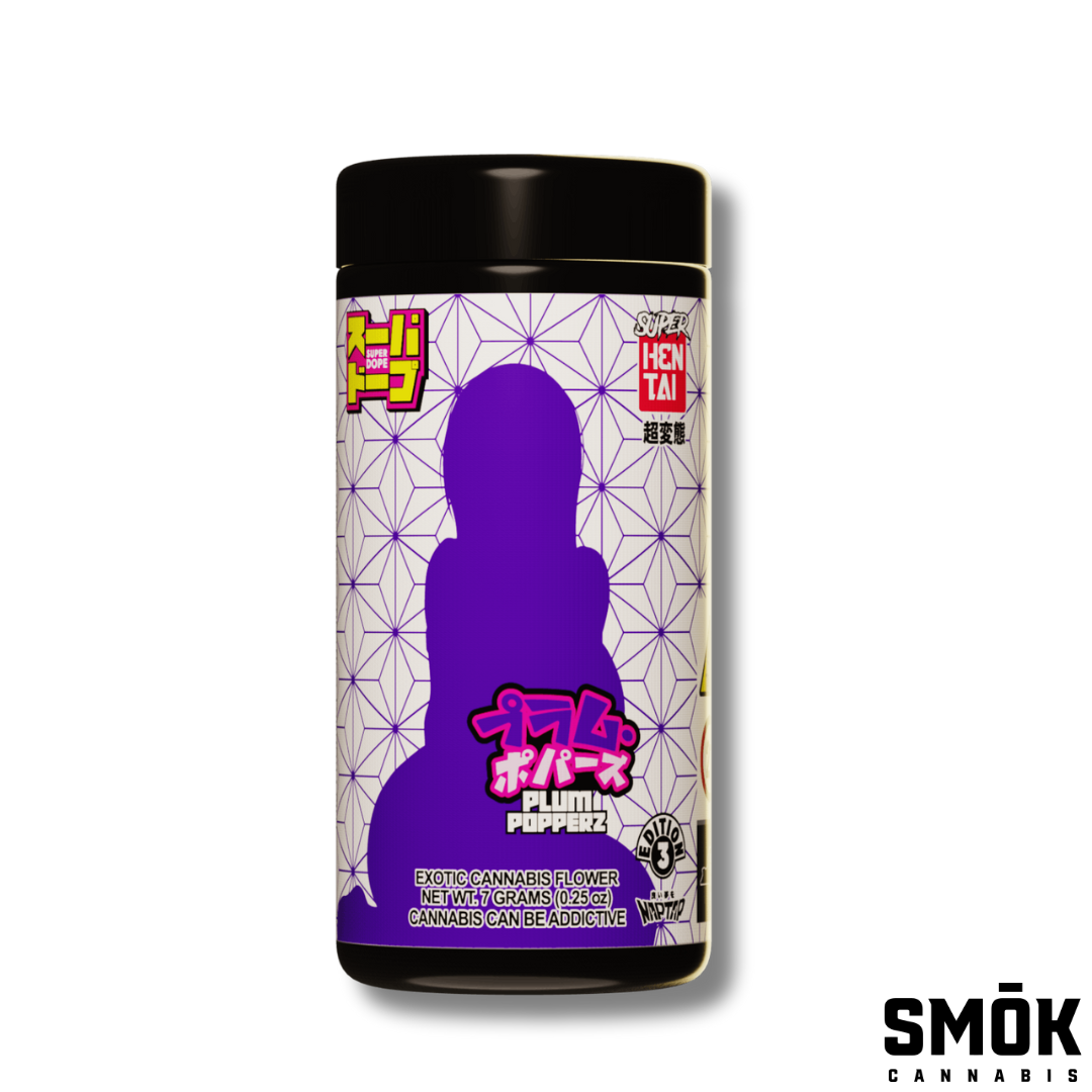 Photograph of product: Super Dope x Fear of Boof x Hi-Tech Prepacked Plum Popperz Mini - 5g