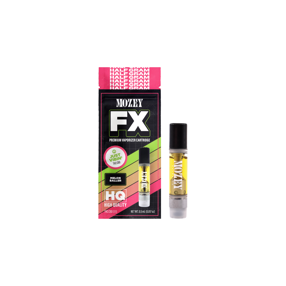 Photograph of product: Melon Baller 1:1 TH-oui:CBD | 0.5g | Vape | Mozey FX