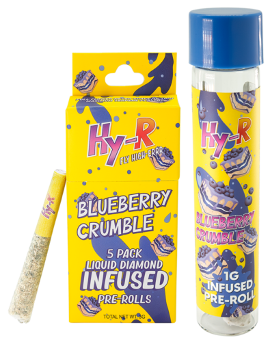 Photograph of product: HY-R | Blueberry Crumble Liquid Diamond Infused Pre-Roll