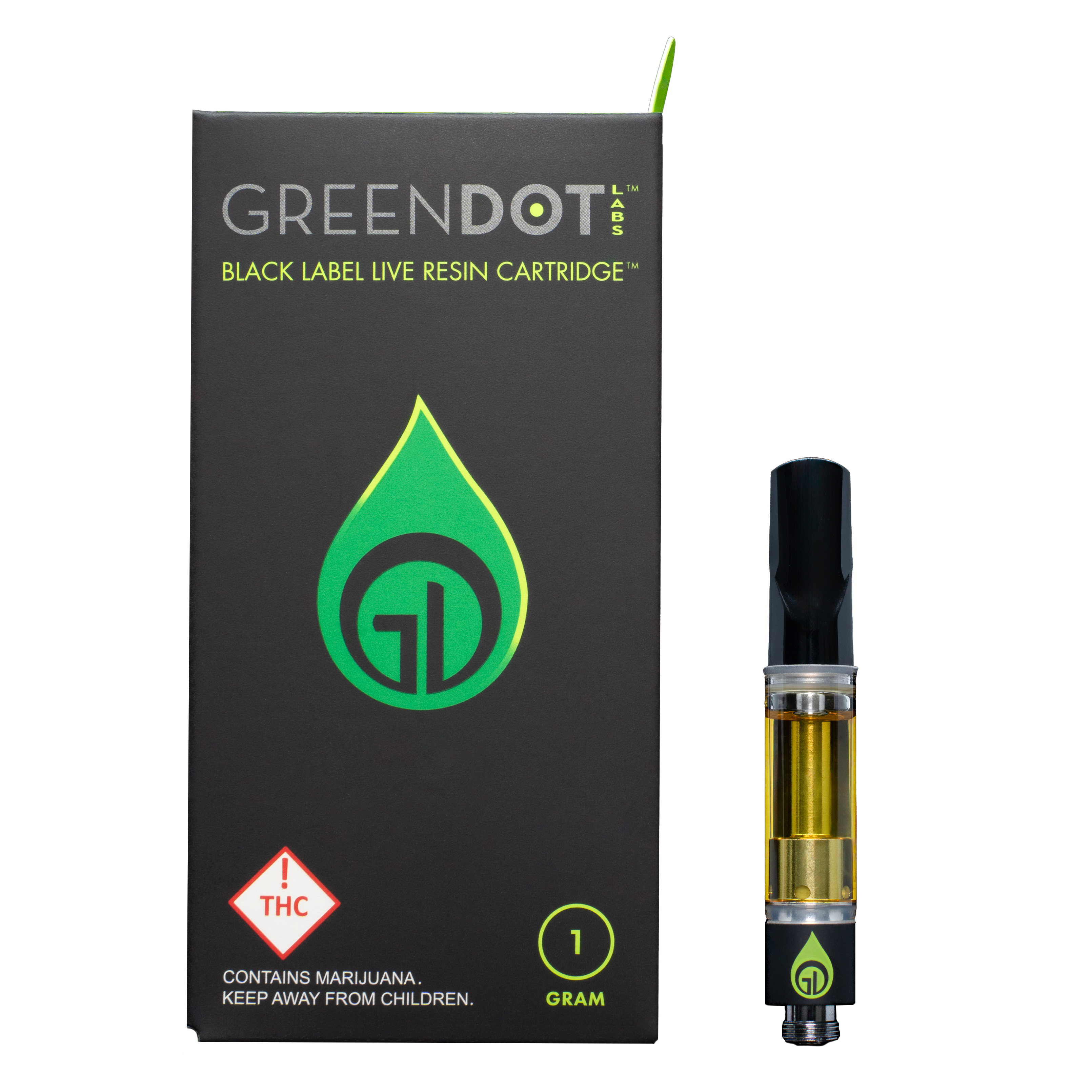 Photograph of product: GREEN DOT Black Label 1g Cartridge