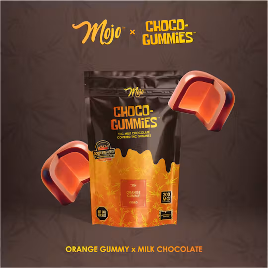 Photograph of Product: Mojo - Choco-Gummies - 200mg - Milk Chocolate Orange - Hybrid