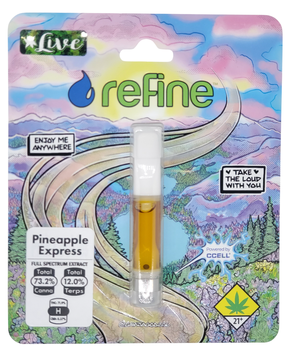 Photograph of product: Refine VAPE Pineapple Express LR Cart 1g