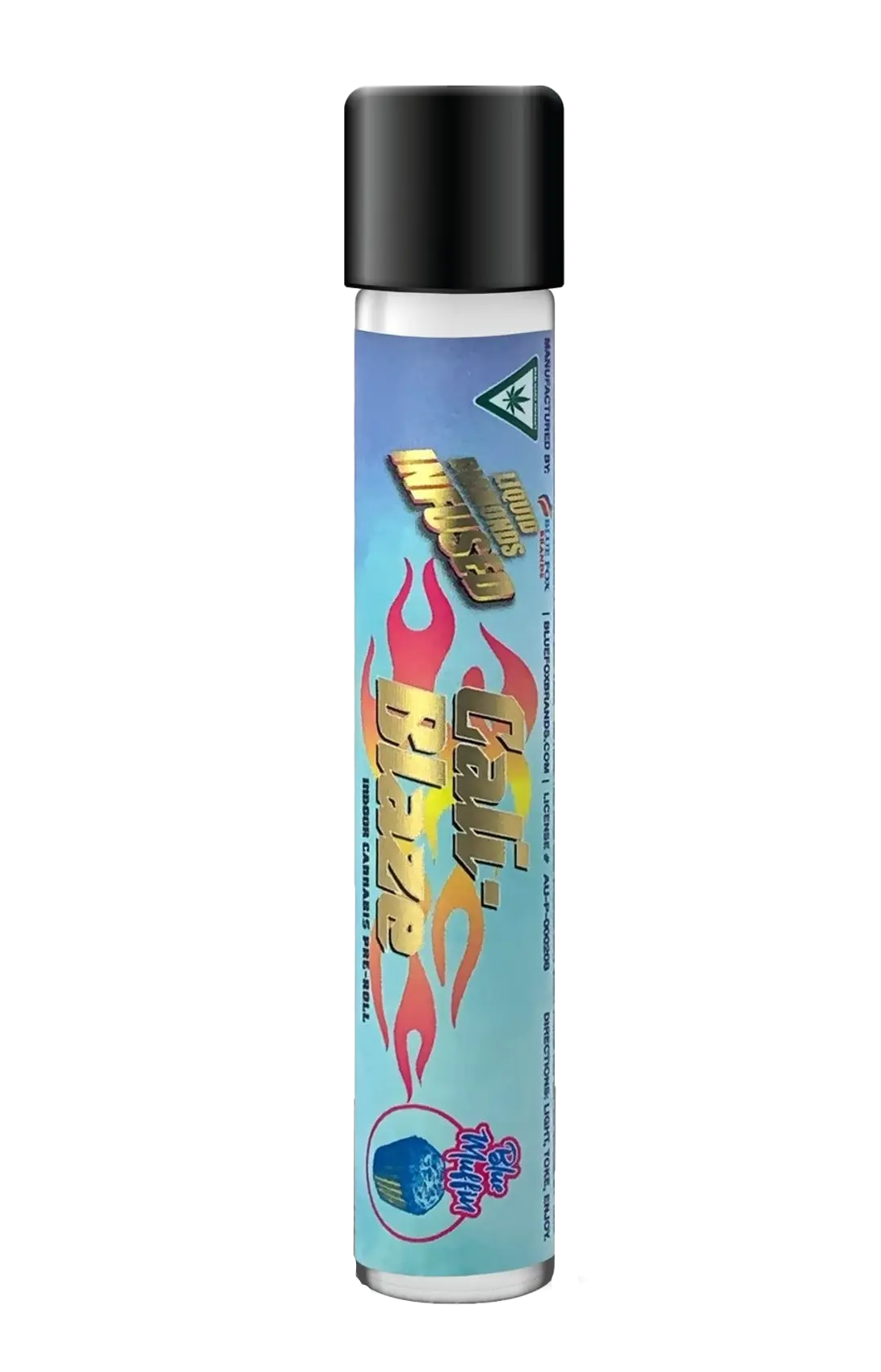 Photograph of product: Cali-Blaze Blue Muffin Infused Preroll Rec