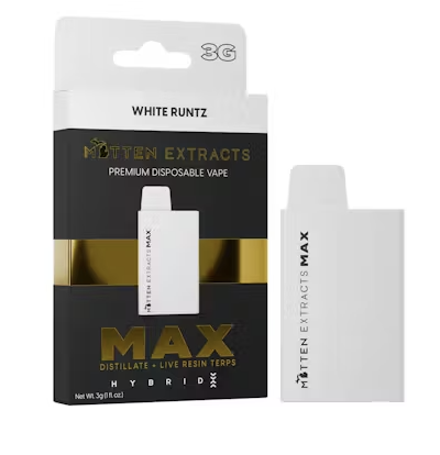 Photograph of product: Mitten Extracts | White Runtz (MAX) | 3G Disposable Vape