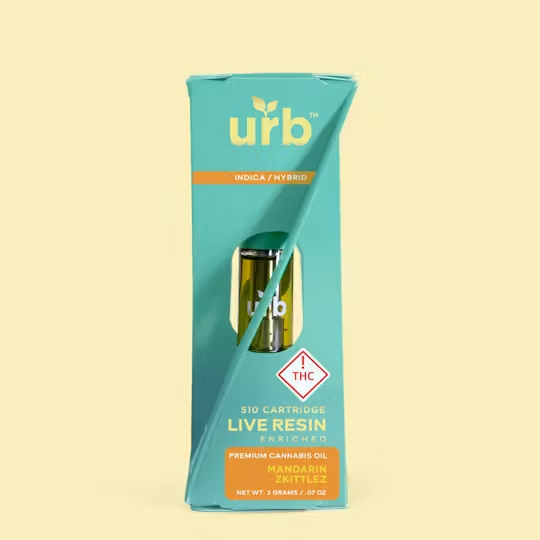 Photograph of product: URB - 2g Live Resin Cartridge - Mandarin Zkittles (S/H)