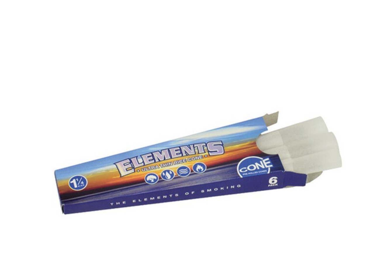 Photograph of product: Elements Pre-Rolled Cones 1 1/4th 6pk