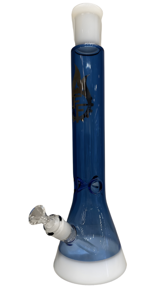 Photograph of product: 16 IN Two Tone Beaker Water Pipe | Blue/White