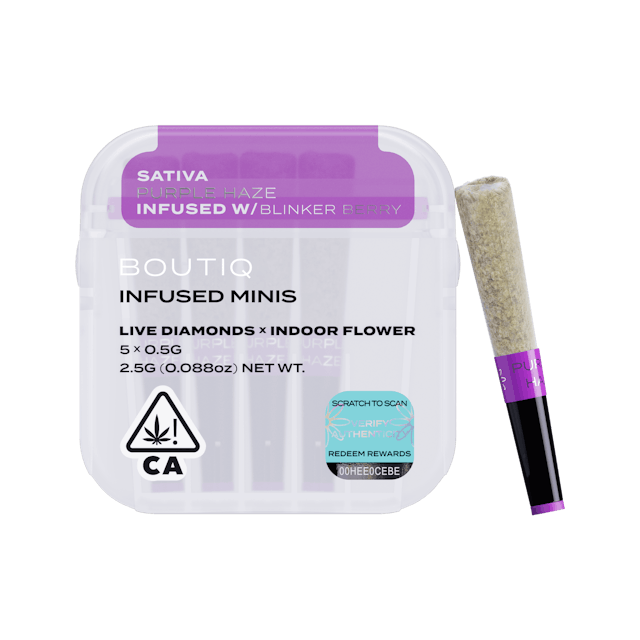 Photograph of product: Purple Haze x Blinker Berry Live Diamond Infused Pre Rolls | 5 pack