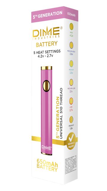 Photograph of product: Pink Dime Battery 510 Thread - 