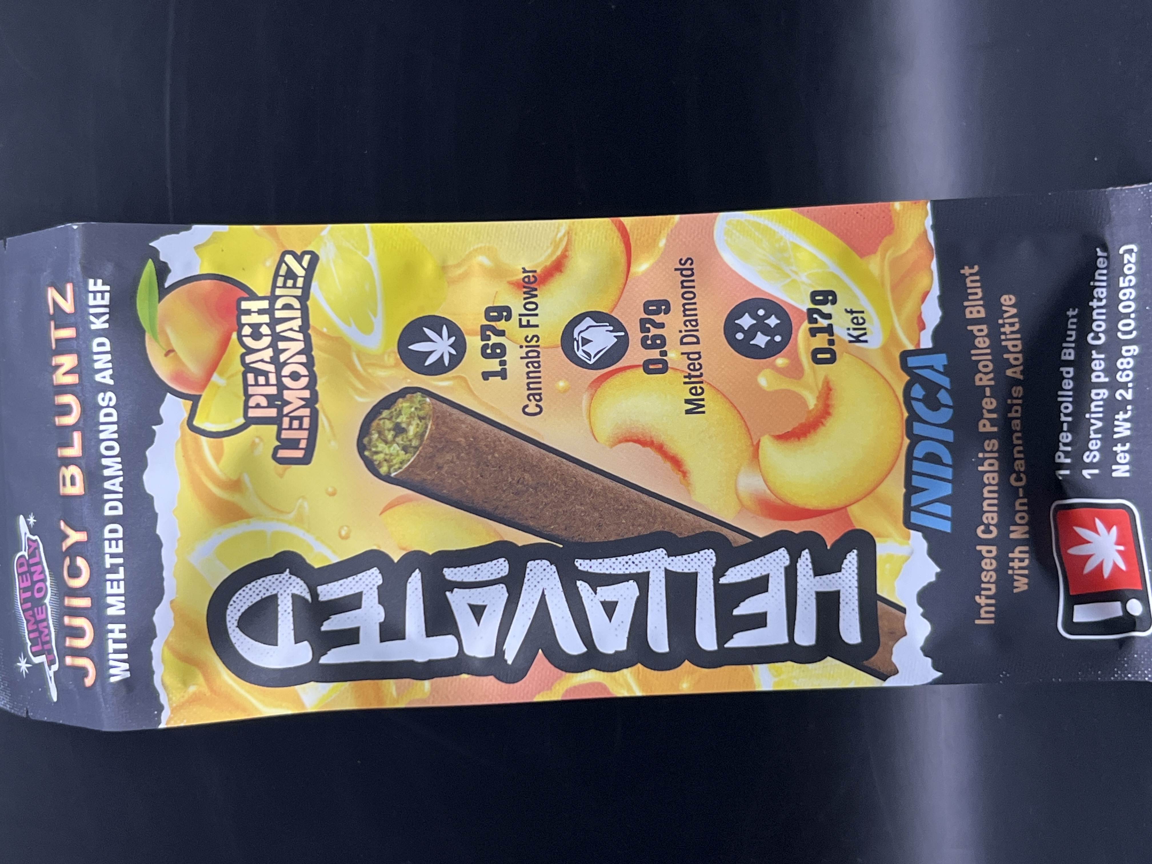 Photograph of product: Hellavated Peach Lemonadez Infused Blunt