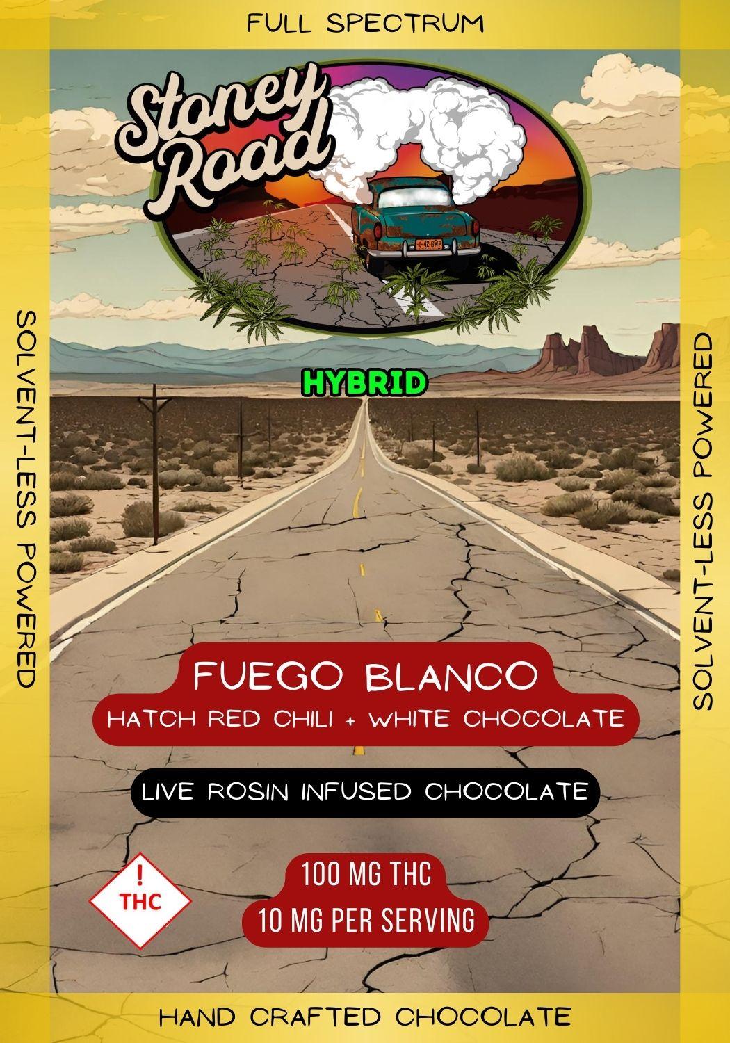 Photograph of product: Fuego Blanco Rosin Infused Chocolate Bar | 100mg | Stoney Road