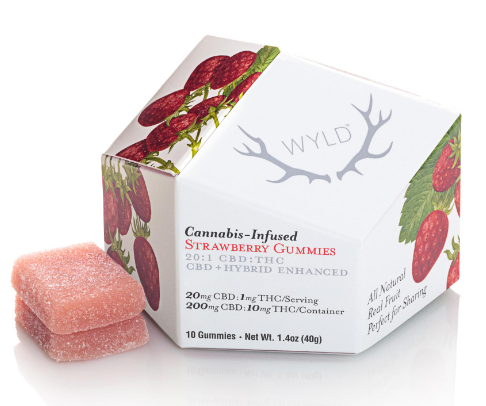 Photograph of product: Wyld 10mg Gummies Strawberry 20:1