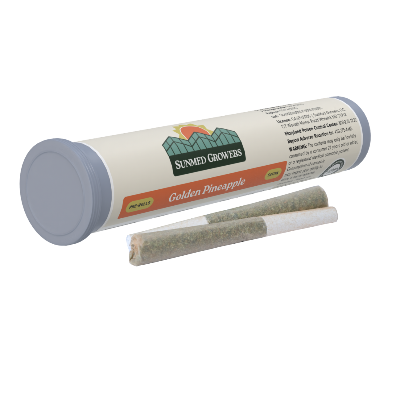 Photograph of product: Golden Pineapple 2pk Pre-Rolls - 1g