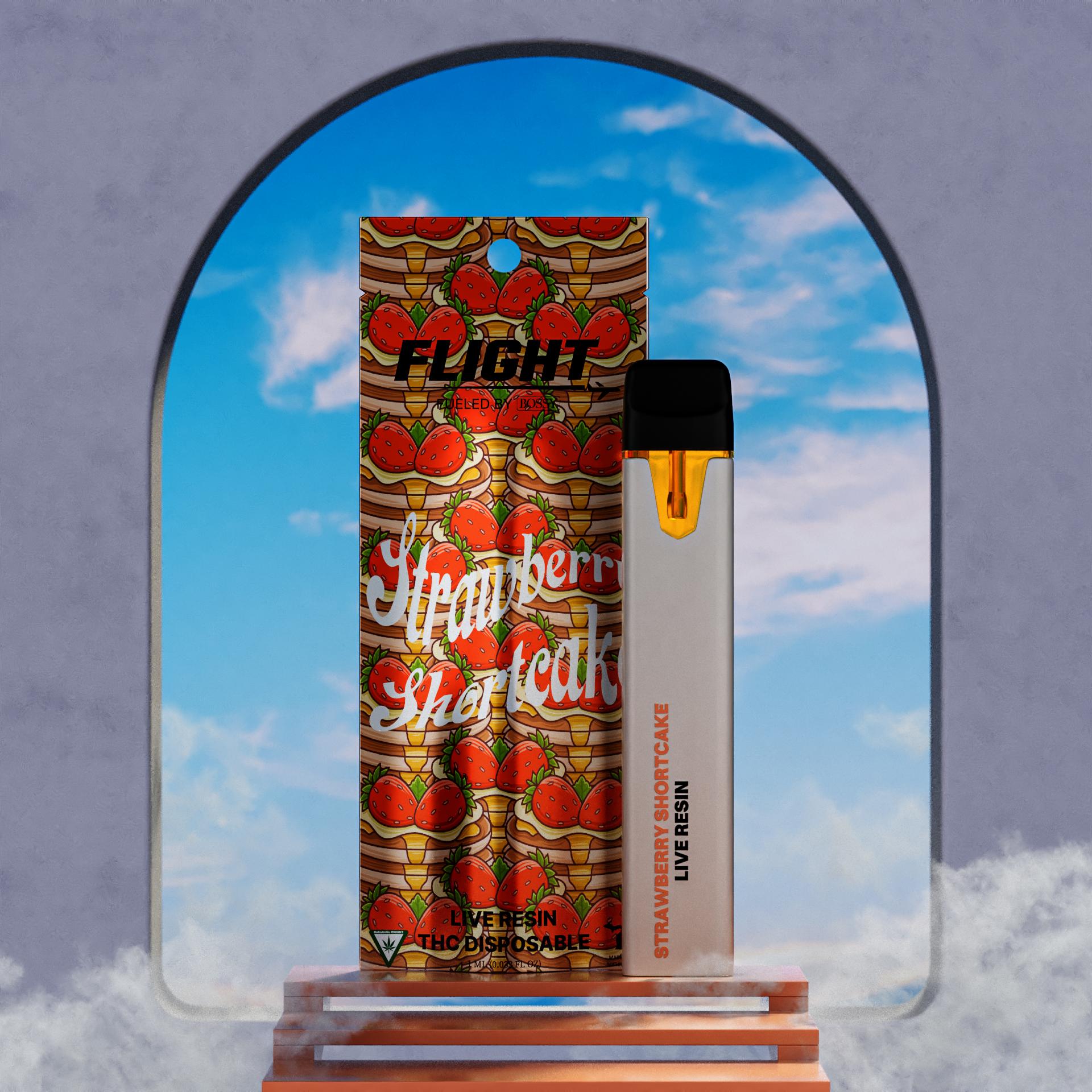 Photograph of product: Flight | Strawberry Shortcake | 1g Live Resin Disposable Vape