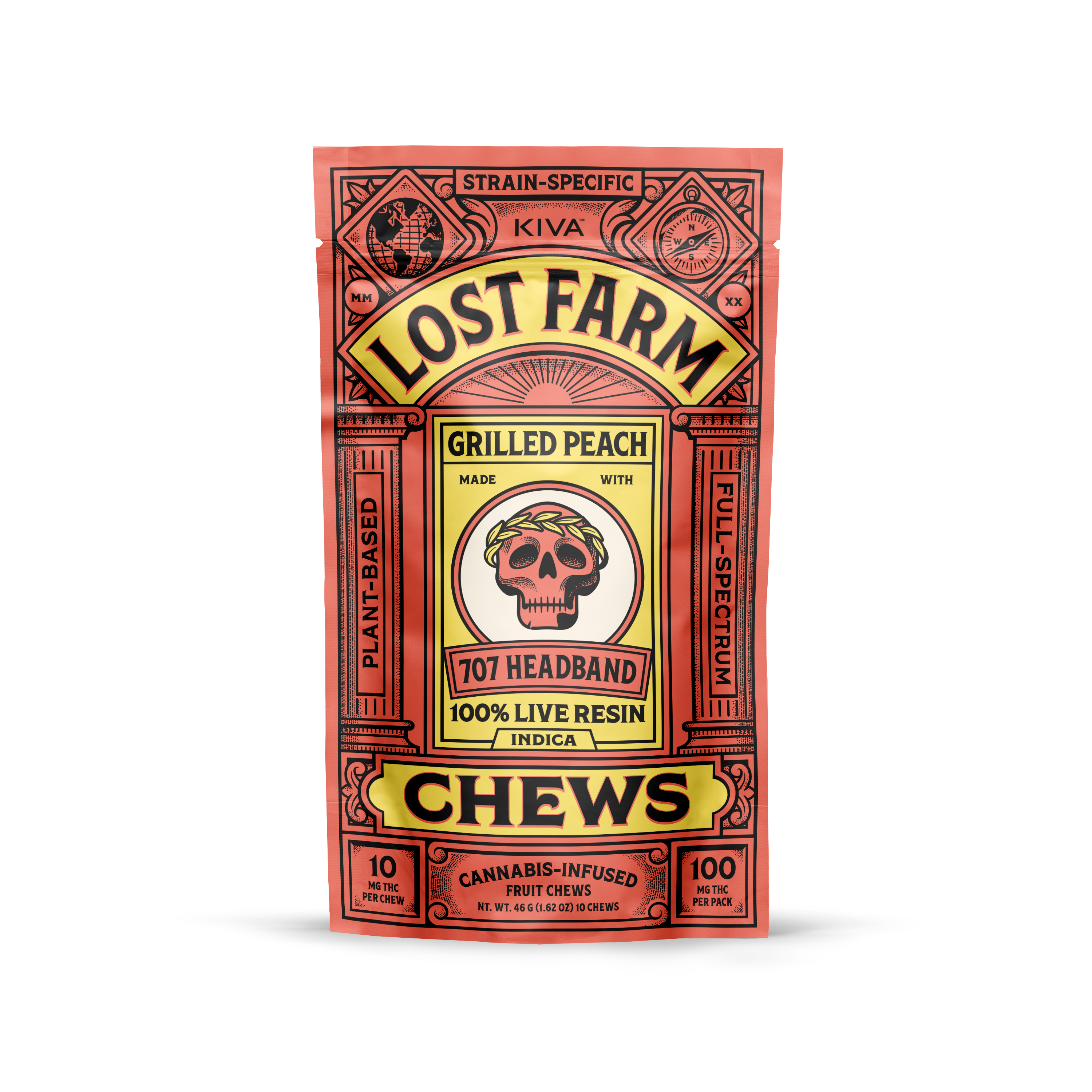 Photograph of product: LOST FARMS Fruit Chews 100mg Live Resin: Grilled Peach 10pc