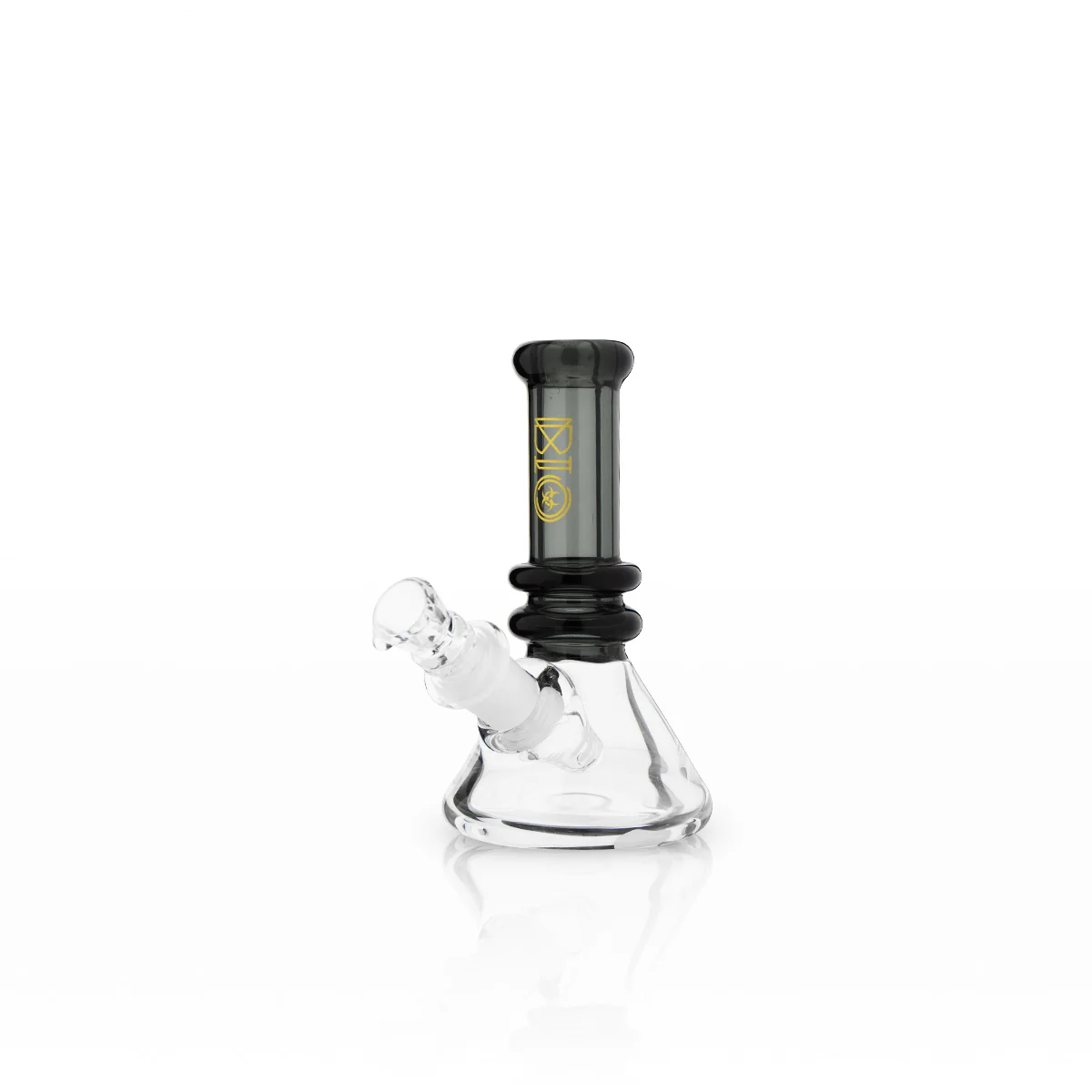 Photograph of product: BIO Glass Mini Heavy Duty Colored Neck Beaker Water Pipe 5" - Smoke Black
