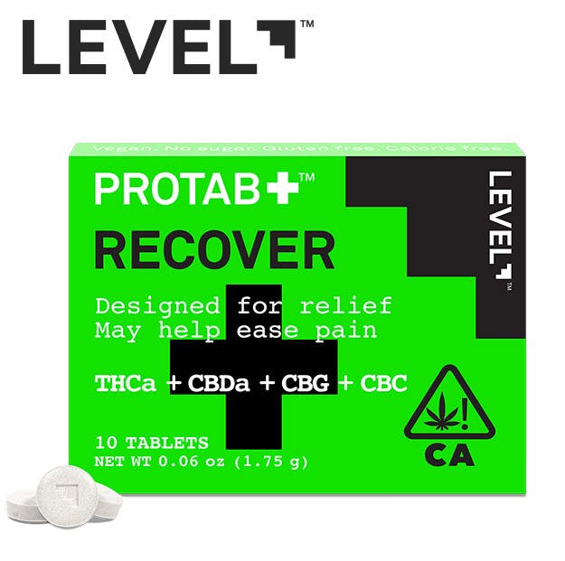 Photograph of product: Level Protab+ Recover - TH-ouia/CBDa/CBG/CBC - 10 Tablets - 