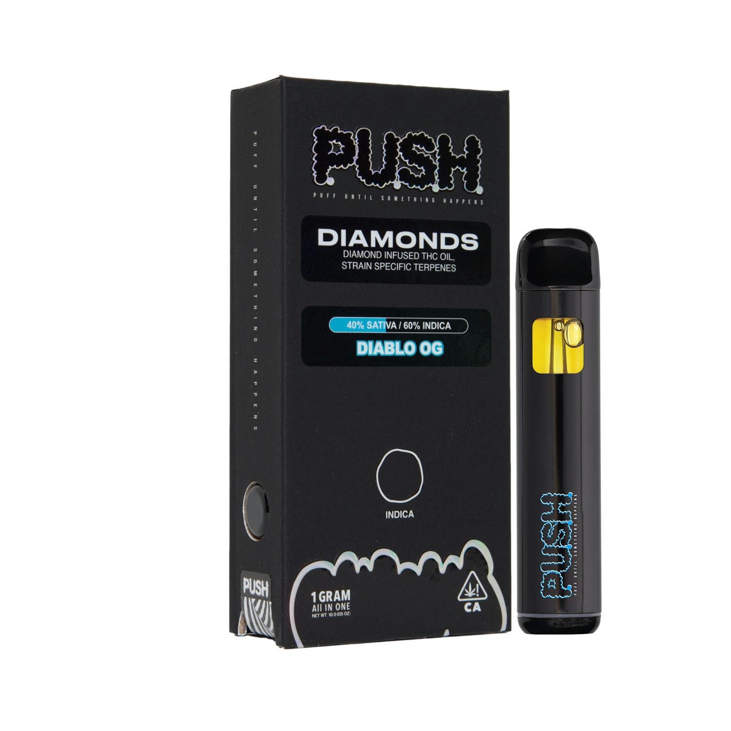 Photograph of product: PUSH: DIABLO OG 1G MELTED DIAMONDS ALL-IN-ONE