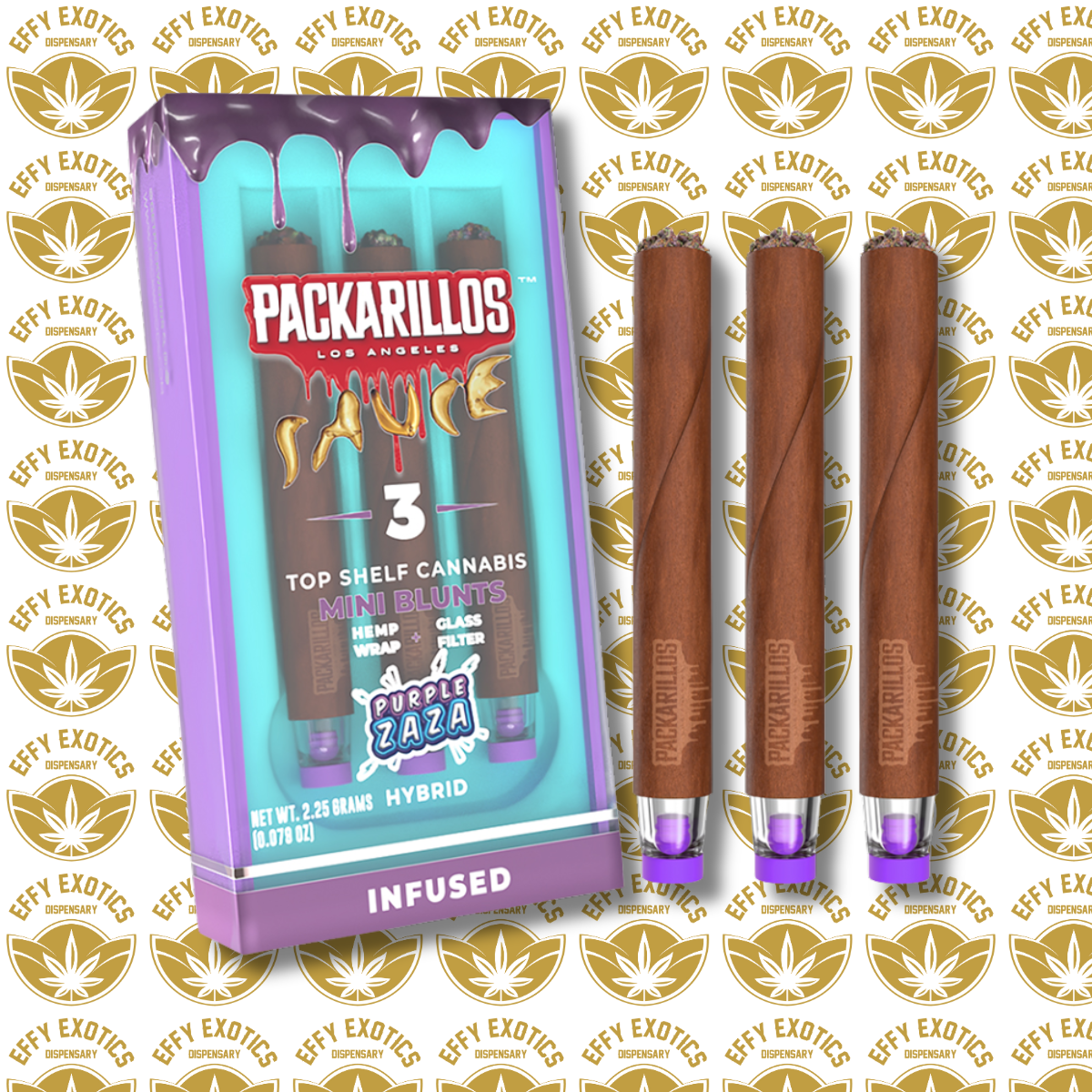 Photograph of product: PACKARILLOS PURPLE ZAZA 3PK 2.25G