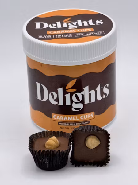 Photograph of product: Carmel Cups | 10mg | 10pk