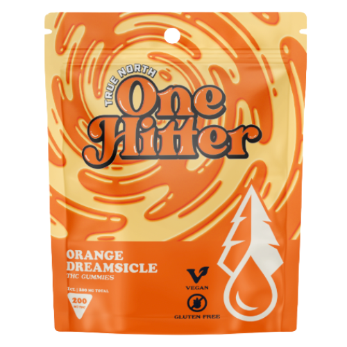 Photograph of product: True North Collective Orange Dreamsicle Vegan One Hitter Gummy 200mg TH-oui