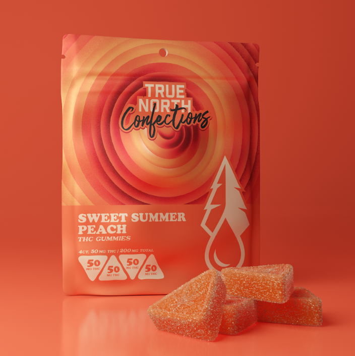 Photograph of product: True North - Gummies - 200mg 4x50mg - Sweet Summer Peach