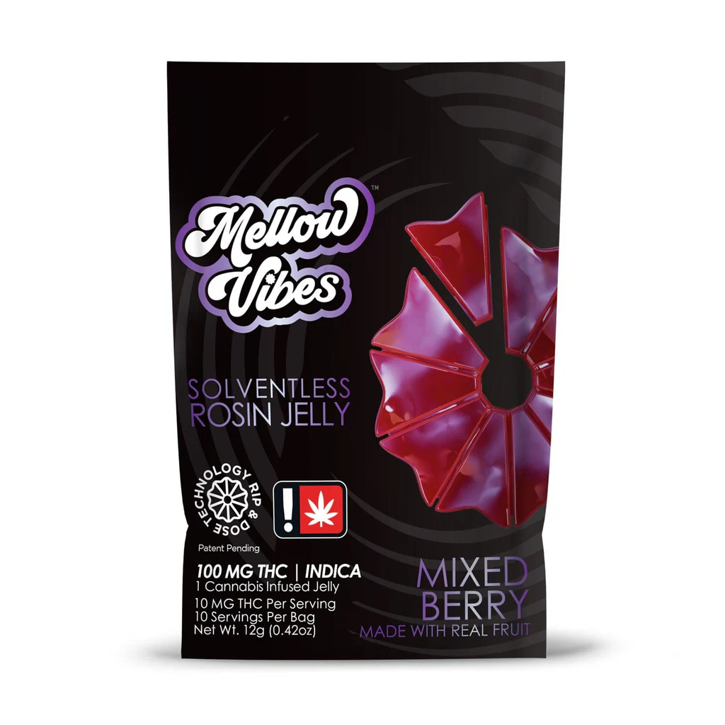 Photograph of product: MELLOW VIBES - GUMMIES ROSIN - 100MG - 1PK - MIXED BERRY - Oui'd