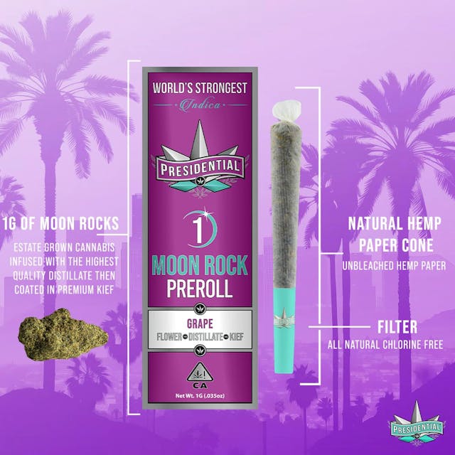 Photograph of product: MoonRock Preroll| Grape - 1g - Presidential - 
