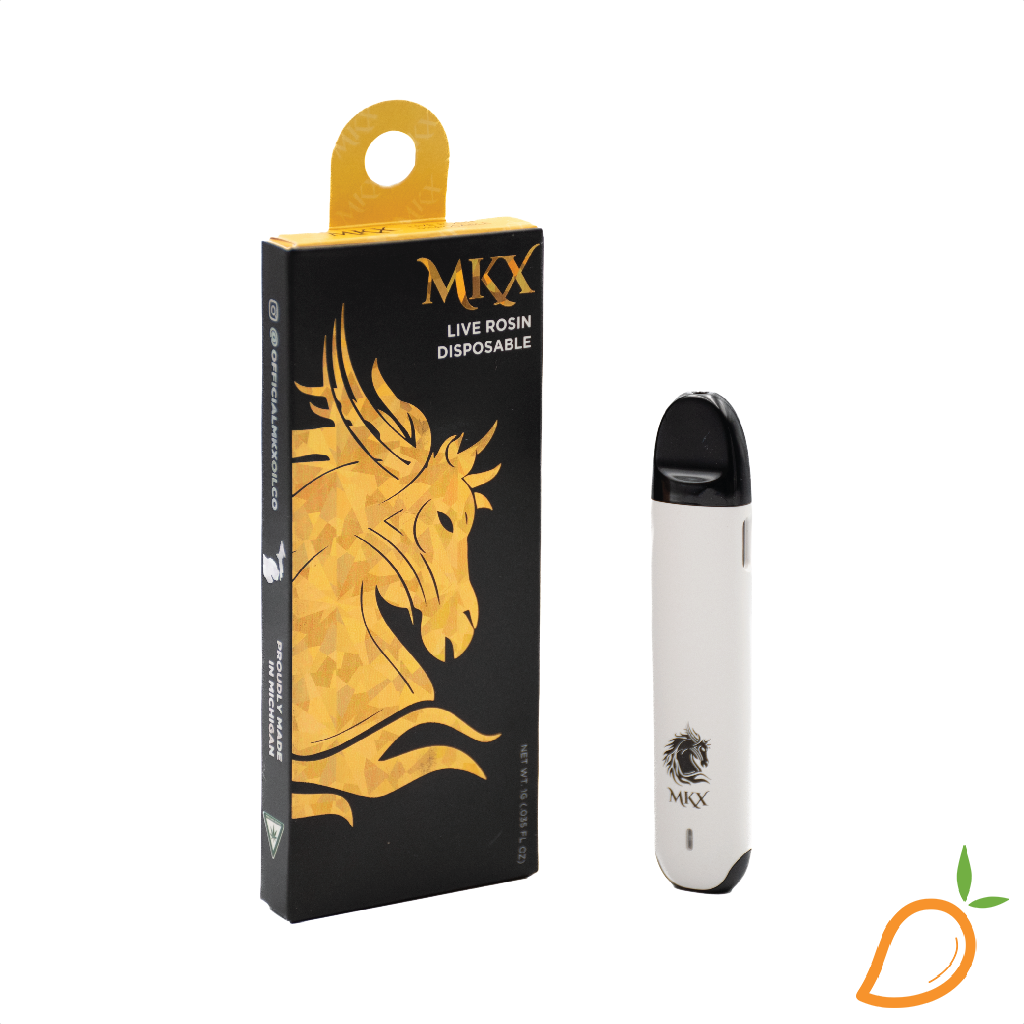 Photograph of product: 1g Biscotti Live Rosin Disposable Vape MKX