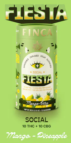 Photograph of product: Finca | (Fiesta) Mango Pina Social Gummies | Edible | 10mg X 10