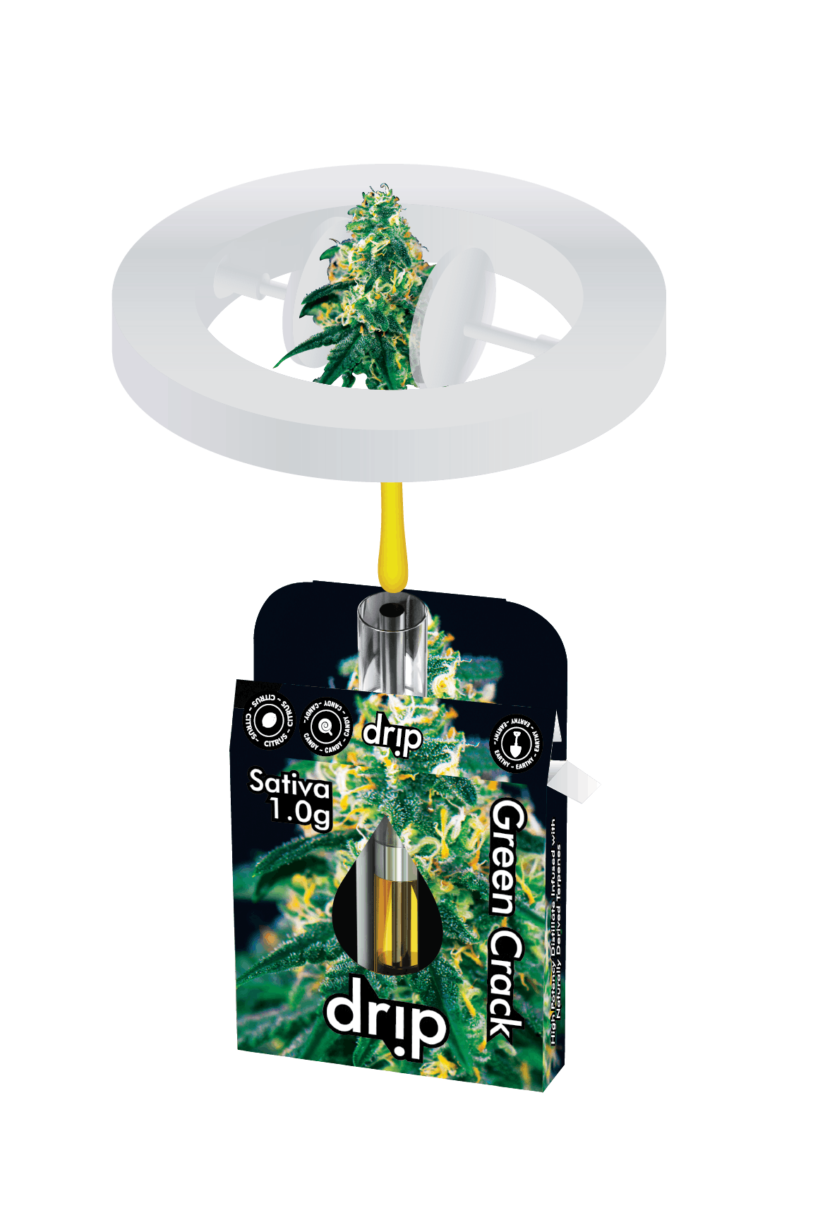 Photograph of product: Drip 1g Cartridge - Green Crack (Oui'd)