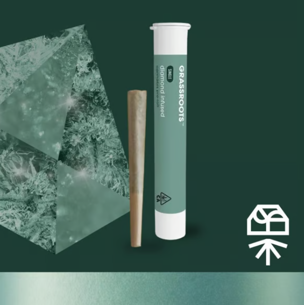 Photograph of product: Grassroots - Diamond Infused Pre Roll - Singapore Sling (1g)
